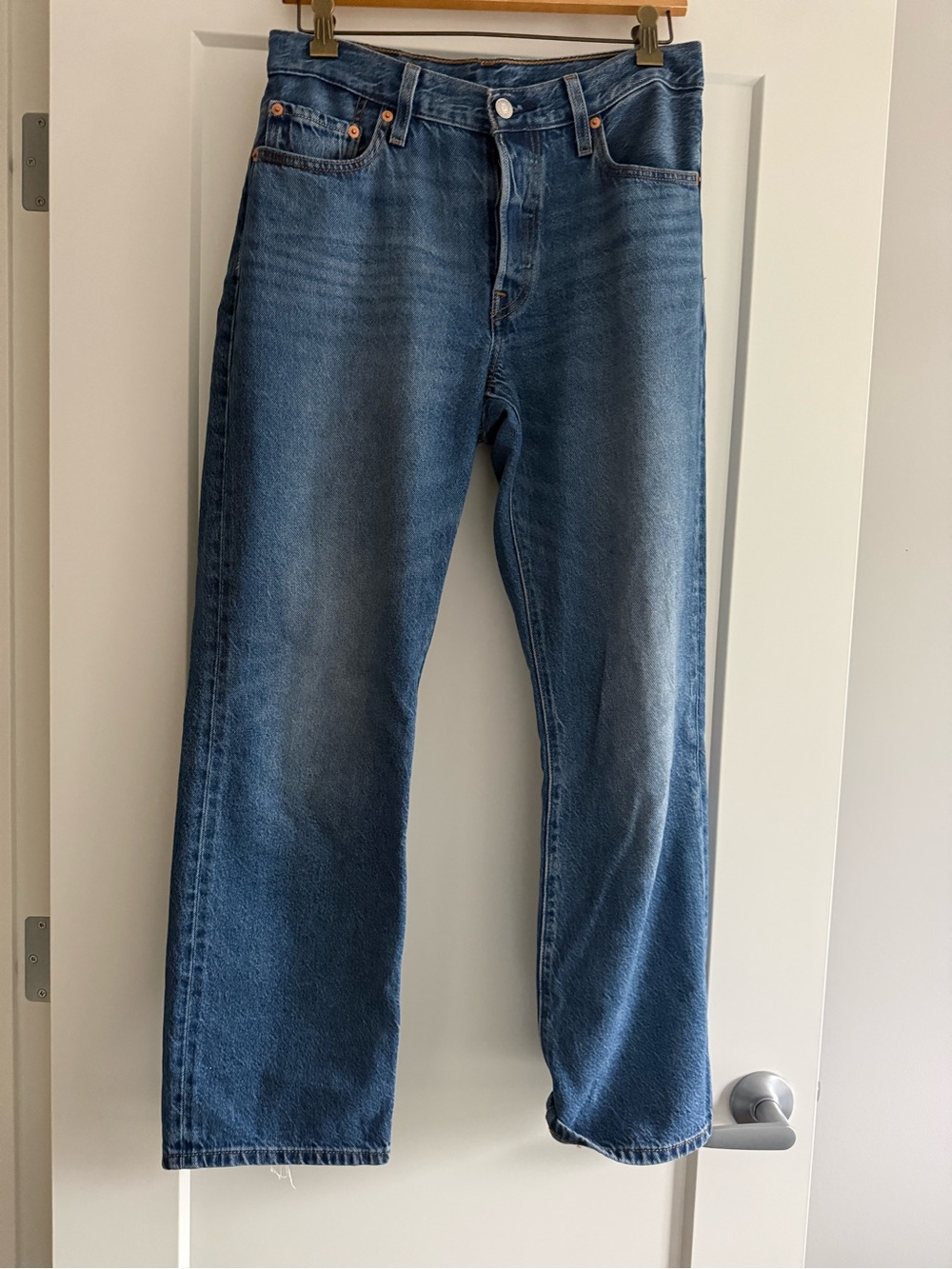 Levi's Women's 501 90’s Straight-Leg Jeans in Faded dark Blue